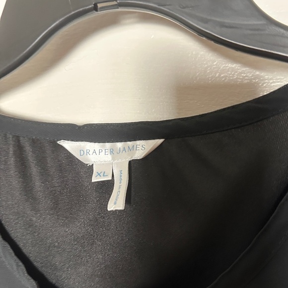 Draper James Black Knee Length Dress Sheer Long Sleeve Ruffle Hem Minimalist Lg - Picture 14 of 17